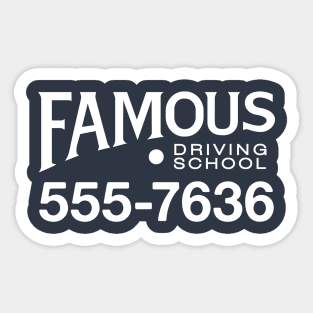 Famous Driving School - Herbie TV Series (White) Sticker